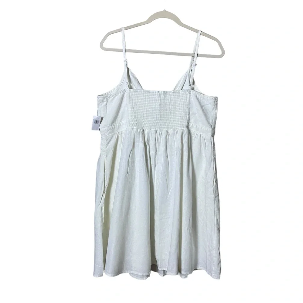 Old Navy Fit & Flare Smocked Linen Cami Dress Size XL Beachy Girlcore Fe…_5
